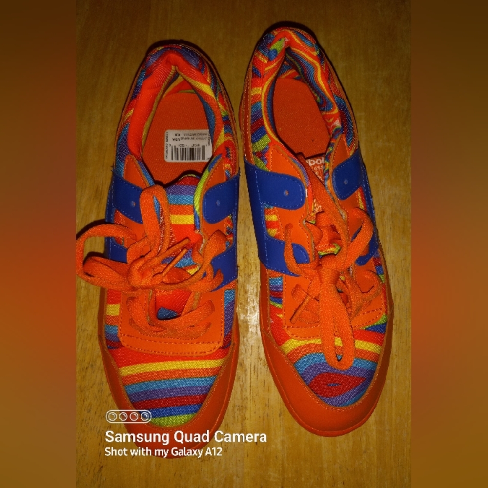 Custom made Reebok Classic. Orange Rainbow